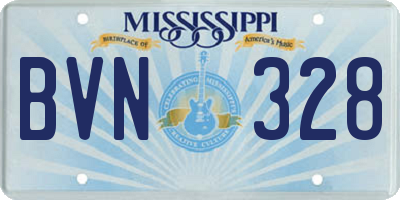 MS license plate BVN328