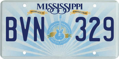 MS license plate BVN329