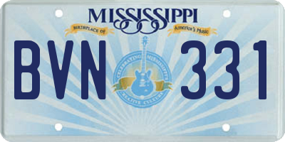 MS license plate BVN331