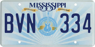 MS license plate BVN334