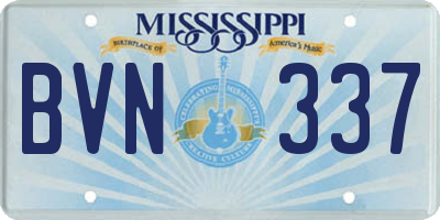 MS license plate BVN337