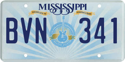 MS license plate BVN341