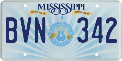 MS license plate BVN342