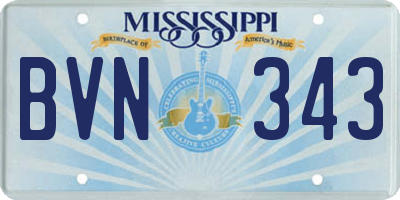 MS license plate BVN343