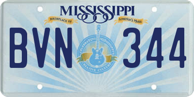 MS license plate BVN344