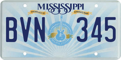 MS license plate BVN345
