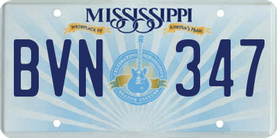 MS license plate BVN347