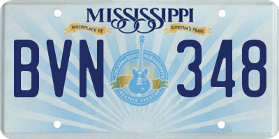 MS license plate BVN348