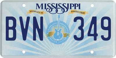 MS license plate BVN349
