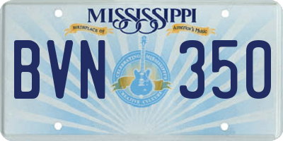 MS license plate BVN350