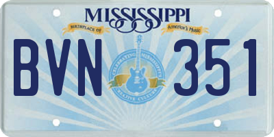 MS license plate BVN351