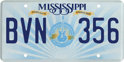 MS license plate BVN356