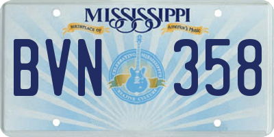 MS license plate BVN358