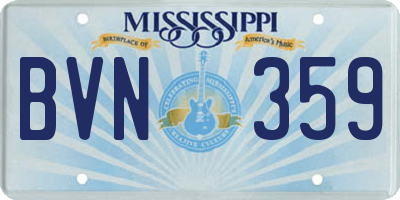 MS license plate BVN359