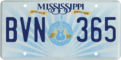 MS license plate BVN365