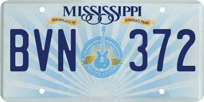 MS license plate BVN372