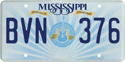 MS license plate BVN376