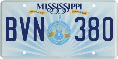 MS license plate BVN380