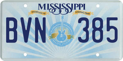 MS license plate BVN385