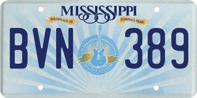 MS license plate BVN389