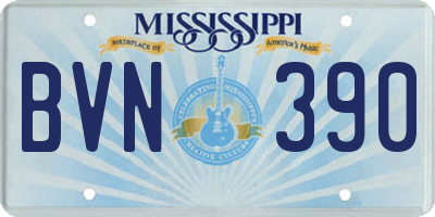 MS license plate BVN390