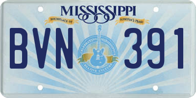MS license plate BVN391