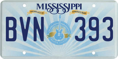 MS license plate BVN393