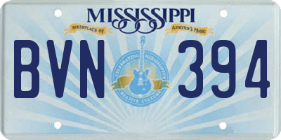 MS license plate BVN394