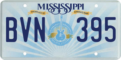 MS license plate BVN395