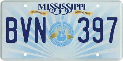 MS license plate BVN397