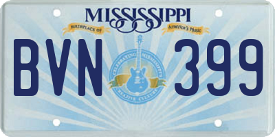 MS license plate BVN399