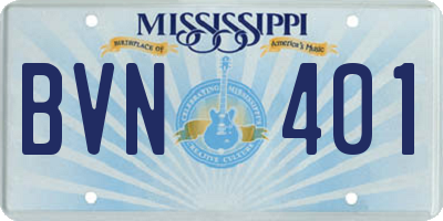 MS license plate BVN401