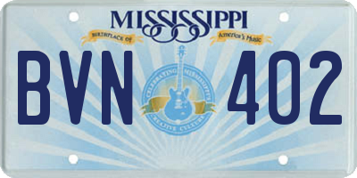 MS license plate BVN402