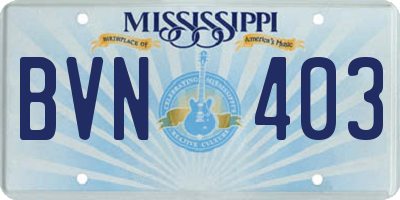 MS license plate BVN403