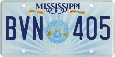 MS license plate BVN405