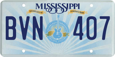MS license plate BVN407