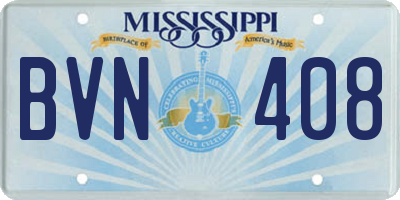 MS license plate BVN408