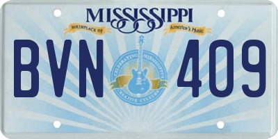 MS license plate BVN409