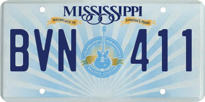 MS license plate BVN411