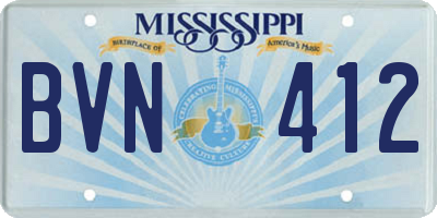 MS license plate BVN412