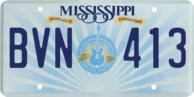 MS license plate BVN413