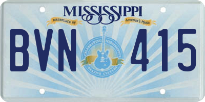 MS license plate BVN415