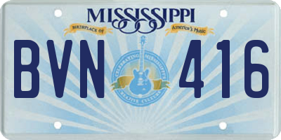 MS license plate BVN416