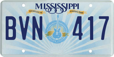 MS license plate BVN417