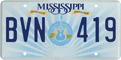 MS license plate BVN419