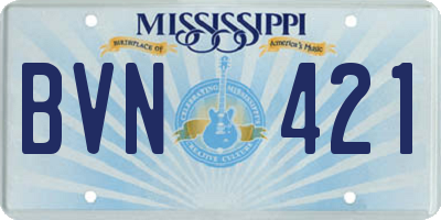 MS license plate BVN421