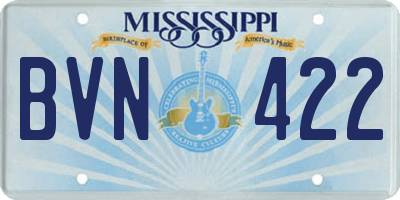 MS license plate BVN422