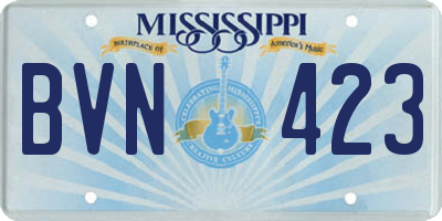 MS license plate BVN423