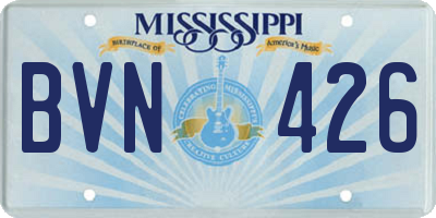 MS license plate BVN426