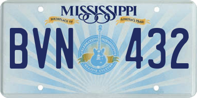 MS license plate BVN432